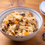 Arroz con setas shiitake