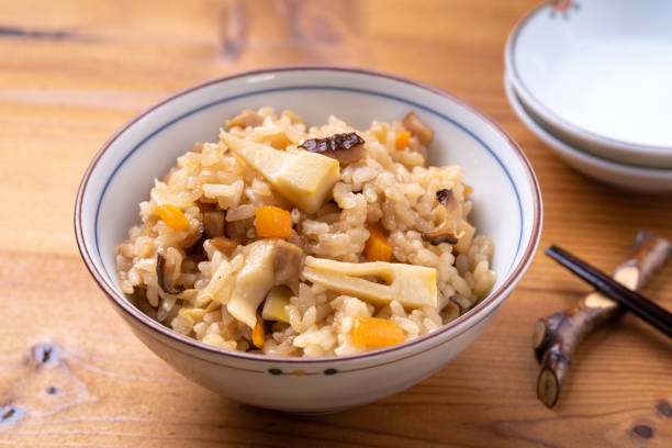 Arroz con setas shiitake