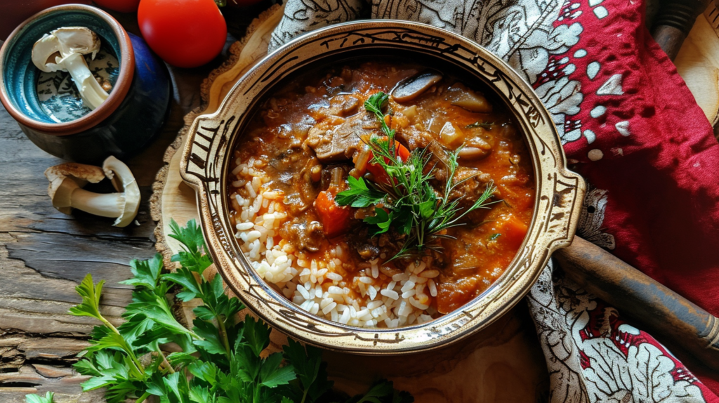 Arroz caldoso con Setas y Conejo