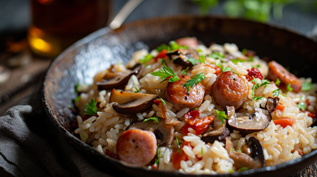 Arroz con Setas y Butifarra