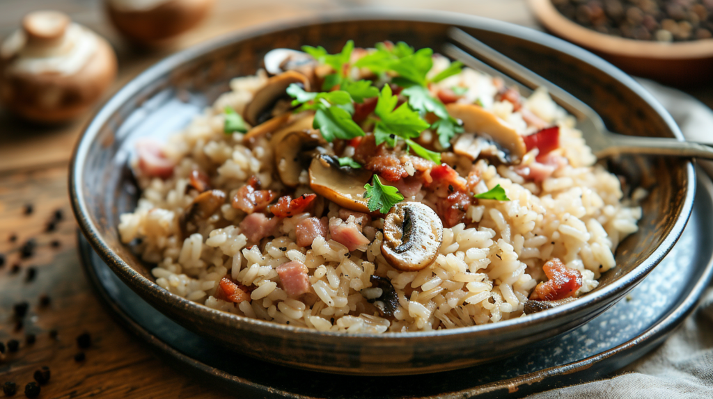 Arroz con Setas y Jamón