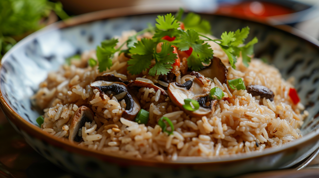 Arroz con Setas y Salsa de Soja